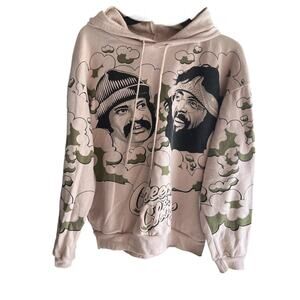 CHEECH & CHONG pullover hoodie  grunge weed clouds hoodie sweatshirt VTG sz S
